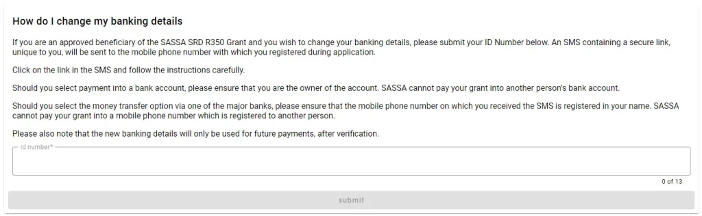 How do I change my banking details
